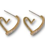 CZ Love Heart Stud Earrings for Women Gold Photo 0