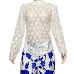 Farm Rio  Lace Long Sleeved Blouse, Off-White, Large Photo 9