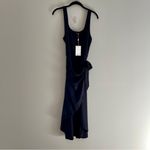 Quince Black Tencel Jersey Side Tie Midi Dress Size Large NWT Photo 1