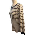 Ralph Lauren Striped Pullover Top‎ with Drawstring Waist, 3/4 Sleeves, Striped Photo 2