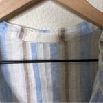 CP Shades  Regina Linen Striped V-Neck Cap Sleeve Pintuck Tunic Dress Blue Size S Photo 5