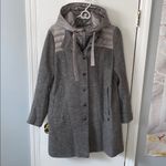 Wool Bogner Gray Hooded Coat Size 6 Photo 2
