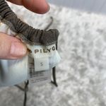 PilyQ Gray Brown Taupe Triangle Bikini Top Gold Accent Sz Small Photo 3