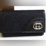 Gucci  Black Leather Card Holder with Gold Logo Photo 4