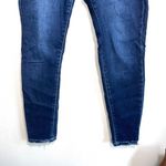 KanCan USA KanCan Dark Wash High Rise Stacked Waist Frayed Ankle Skinny Jeans Photo 4