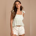 Levi's Levi’s white high rise ribcage cutoff denim jean shorts 28 festival summer beach Photo 2