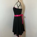 Masquerade  Black Fit & Flare Dress Hot Pink Ribbon Trim & Bow Party/Prom Style M Photo 1