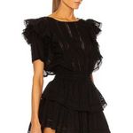Love Shack Fancy Womens Elegant Gwen Ruffled Tiered Mini Dress Black Photo 0