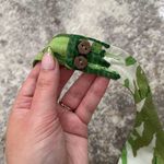 Anthropologie Multi Green Palm Leaf Print V Neck Waist Tie Beach Halter Tank Top Photo 3