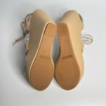 Ashley A Lisa Lace Up Ankle Strap Platform Wedge Heeled Sandals in Nude Tan Size 8.5 Photo 7