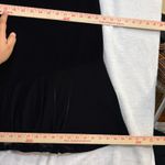 Vintage New York & Co L Black Velvet Ruffle Skirt Stretch Goth Romantic Witchy Size L Photo 3