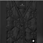 ANINE BING  Andy Black Quilted Monogram Vest Pockets Women’s Size‎ Large Photo 3