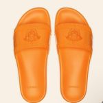 Versace New  Orange Palazzo Poolside Slides Size 41 Photo 0