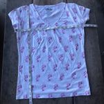 Disney Womens Tee Size Large Minnie Mouse Glitter V-Neck White Pink Top Shirt Photo 2