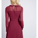 Modcloth  • Pretty Performative Dress chiffon fit & flare maroon embroidered folk Photo 14