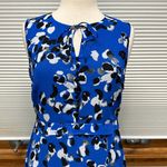 CAbi  #5576 Untamed Electric Blue Floral Sleeveless Ruffle Shark Hem Dress Photo 3