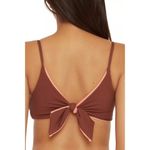 Becca By Rebecca Virtue Reversible Bikini Top Pink & Burgundy Ribbed Size S Photo 3