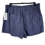 Athleta SZ 26 Cabo Linen Textured Shorts Pockets Elastic Waist Drawstring Blue Photo 2