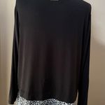 Michael Kors Women’s Black Top with Gray Leppard Hem Photo 3