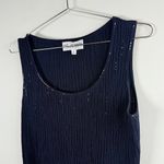 St. John  Formal Navy Sequin Knit Sleeveless Dress Photo 3