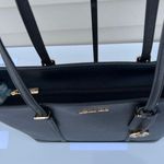 Michael Kors *one Scratch On Back *Black Jet Set Travel Saffiano Leather Tote Photo 5