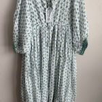 NWT Daughters of India Azure Kyra Maxi Dress White Blue Green Floral Womens L Size L Photo 0