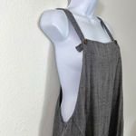 Kleen LagenLook Herringbone Wide Leg Barrel Linen Overalls Neutral Size Medium Gray Photo 4