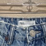 ZARA  sz 2 ripped Knee Jeans High Waist Distressed Denim Light Wash Casual Trendy Photo 5