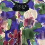 Vera Wang Simply Vera Graphic Purple Green Sleeveless Blouse Photo 6