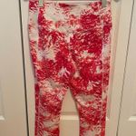 Nike Red and White Tie Drop Crop Leggings Photo 2