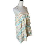 Lovers + Friends Ruffle Liv Mini Dress M | Pastel Rainbow Striped Summer Dress Photo 2
