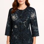 Chico's  embroidered n beaded denim jacket Photo 0