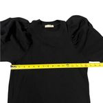 Ulla Johnson  Landry Sweatshirt Dress Black Puff Sleeve Ruffle Hem Womens Size P Photo 3