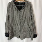 Habitat Jacket Women Gray Black Square Swing Pockets Lagenlook Art To Wear L Photo 0