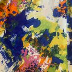 Maggie Boutique dress size 8 abstract floral faux wrap bright colorful 8… Photo 5