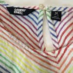 Lands' End  Rainbow‎ Chevron Stripe Linen Sleeveless Shift Dress MEDIUM Pride Photo 14