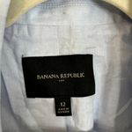 Banana Republic Linen Ruched Sleeve Blazer Womens Size 12 Blue Meditation NWT Photo 9