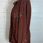 Knot Sisters Brown Floral Print Faux Wrap Blouse size  M Photo 2