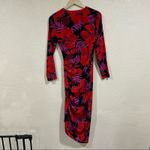 Veronica Beard  Alvaro red black silk floral long sleeve asymmetric midi dress 14 Photo 5