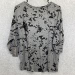 Threads 4 Thought  Blouse Grey Black 3/4 Sleeve Relaxed Shirt Size Small Photo 1