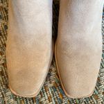 Jeffrey Campbell  Rosee Beige Taupe Suede Pull-On Ankle Boot Stacked Heel Sz 7.5 Photo 8