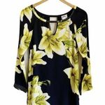 Yoana Baraschi  Black Lilies Flower Tunic Blouse XS Photo 0