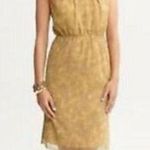 Banana Republic Heritage yellow printed sleeveless chiffon midi dress size 10 Photo 1