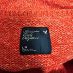 American Eagle  Red Marled Round Neck Cropped Cotton Sweater Size Large Photo 5