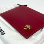 Palm Angels Palm Beach Leather Card Holder Ruby Gold NEW Photo 1