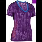 Zumba Wear Cut 'N Paste Purple Cut Up Over You V-Neck Top women’s size S‎ Photo 1