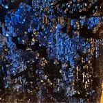 ZARA  Juliette Strappy Blue Sequin on Black Velvet Tank Top Camisole‎ Size Small Photo 14