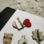 Lot Of 5 Handcrafted Brooch Pins Ladybug, Bird Nest, Apple, Hearts Photo 7