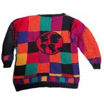 The Limited Vintage Cardigan School Teacher World Globe Whimsy Embroidered Hand Knit Sweater Photo 7