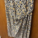 Boden Knot Front Jersey Short Sleeve Mini Dress Floral Marigold Black 10 Yellow Photo 5